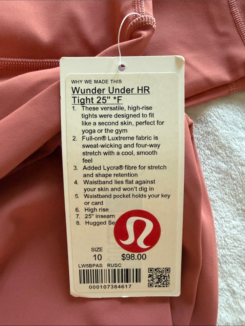 lululemon athletica High-Rise Rose Coral Leggings - Picture 4 of 4